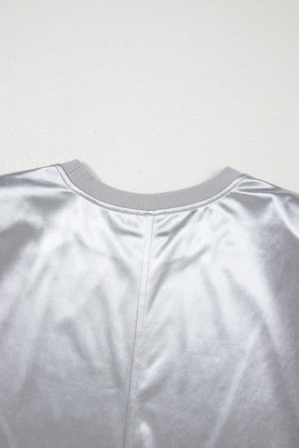 Silvery Metallic Luster Crew Neck Shift Tank Top - 图片 6