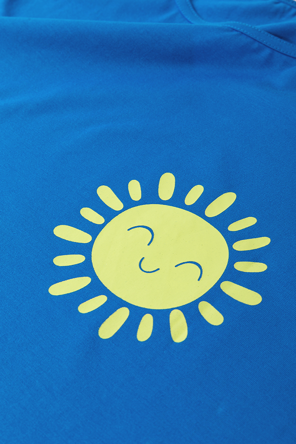 Blue Sun Graphic Casual Tank Top - 图片 8