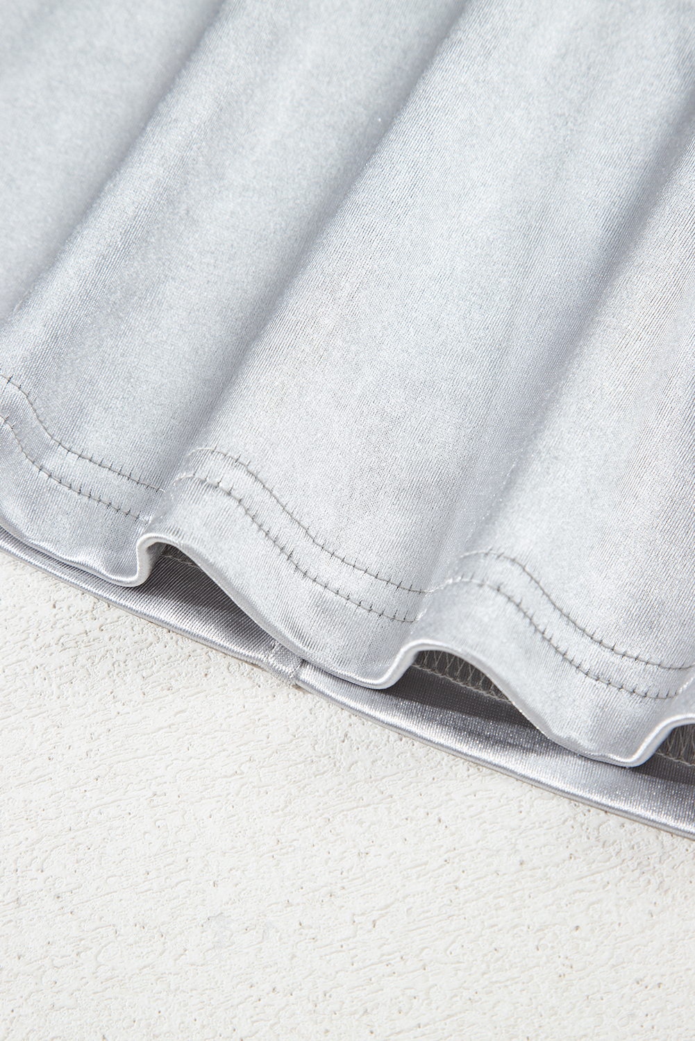 Silvery Metallic Luster Crew Neck Shift Tank Top - 图片 8